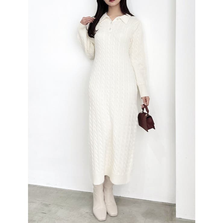 POLO BCS コラボ】ケーブルニットワンピース（ワンピース