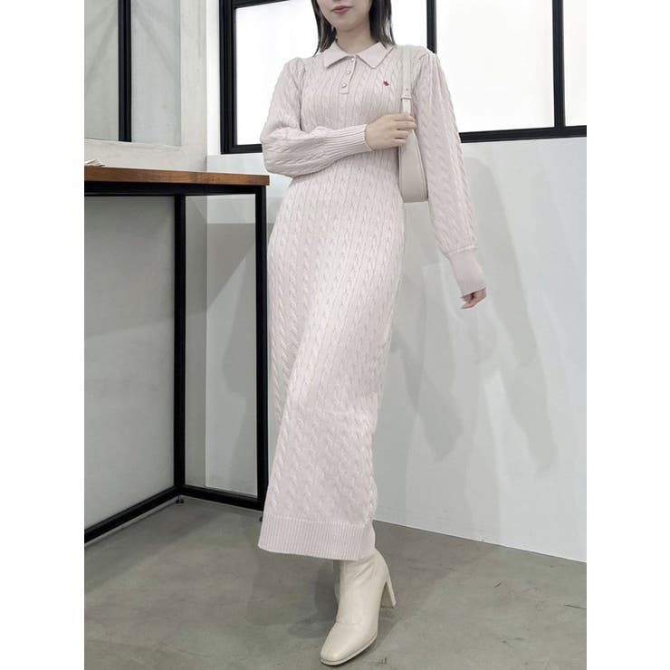 POLO BCS コラボ】ケーブルポロニットワンピース[品番