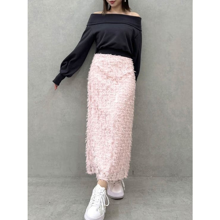 ピンク | フェザーライクレースIラインスカート | dazzlin