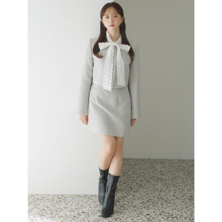 【森香澄コラボ】コンパクトミニマルスカート | dazzlin | 詳細画像3 