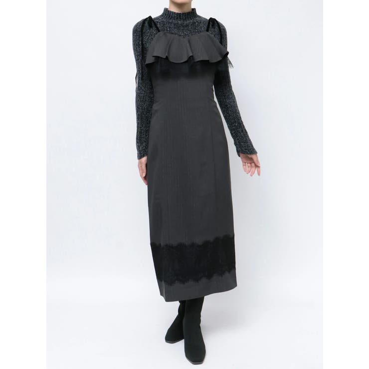 レースヘムキャミワンピース[品番：MKSW0061498]｜dazzlin