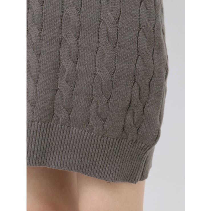 シャツレイヤードケーブルニットワンピース | dazzlin | 詳細画像28 