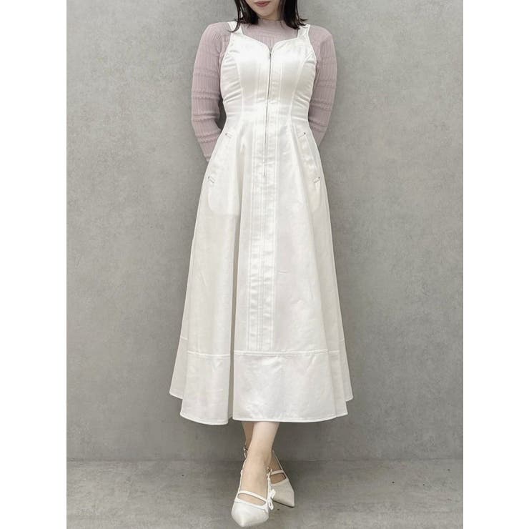 オフホワイト | ステッチジャンスカ | dazzlin