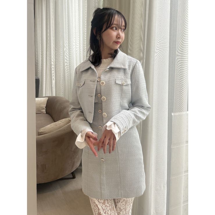 セール 50%OFF】千鳥ショートジャケット×ワンピースセットアップ