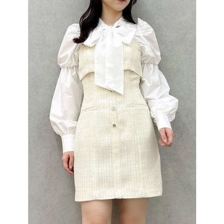 【セットアップ対応】レイヤードツイードミニキャミワンピース | dazzlin | 詳細画像2 