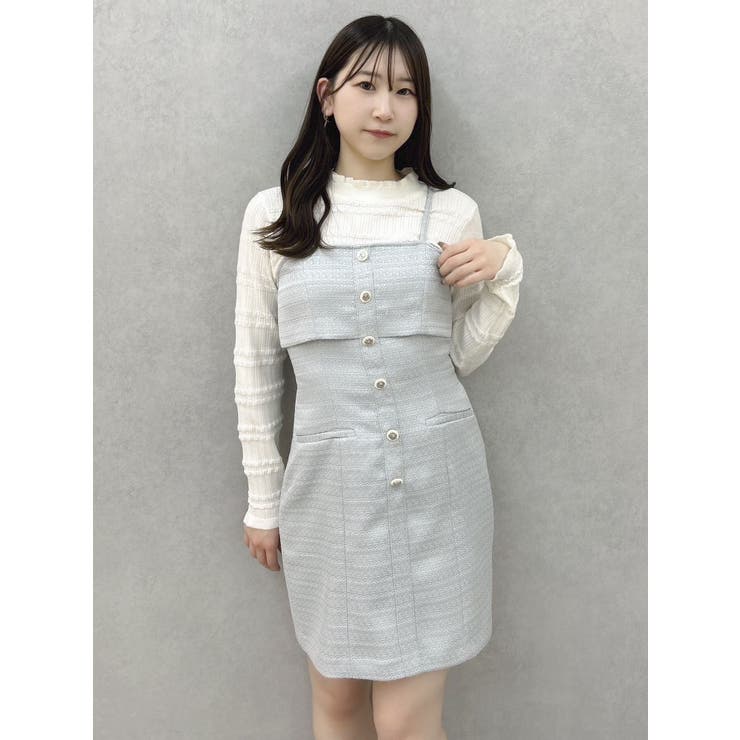 【セットアップ対応】レイヤードツイードミニキャミワンピース | dazzlin | 詳細画像27 