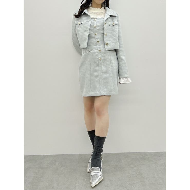 【セットアップ対応】レイヤードツイードミニキャミワンピース | dazzlin | 詳細画像30 