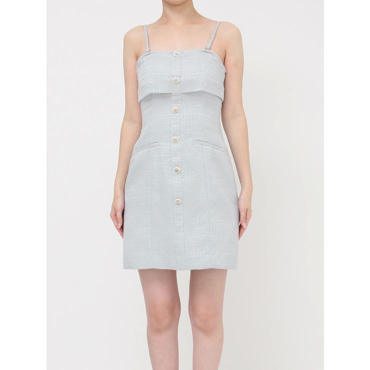 レイヤードの幅が広がる　ツイードミニワンピース RESEXXY ワンピース レイヤードツイードミニワンピース