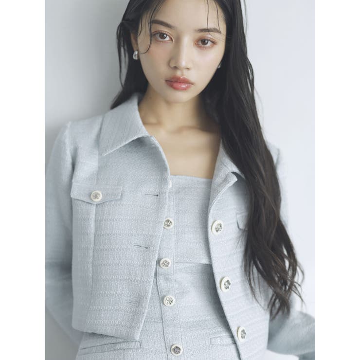 【セットアップ対応】レイヤードツイードミニキャミワンピース | dazzlin | 詳細画像4 