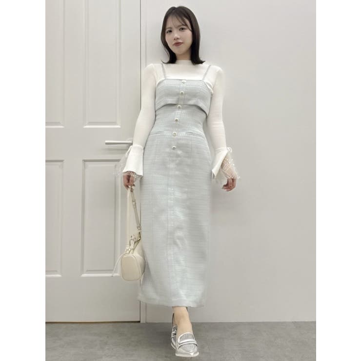 【セットアップ対応】ツイードレイヤードIラインキャミワンピース | dazzlin | 詳細画像24 