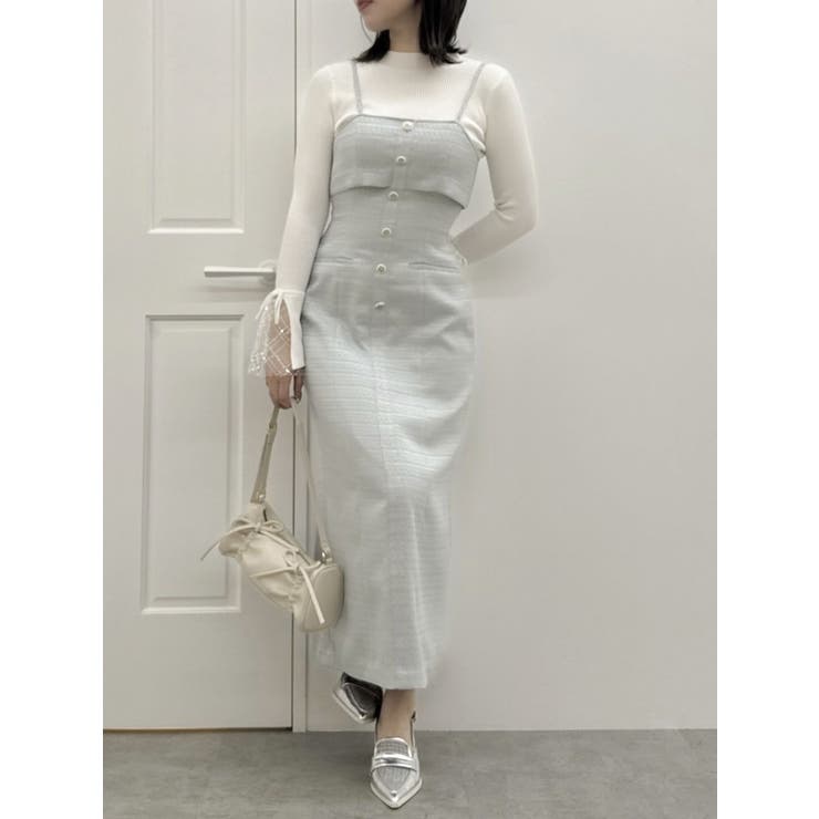 【セットアップ対応】ツイードレイヤードIラインキャミワンピース | dazzlin | 詳細画像25 