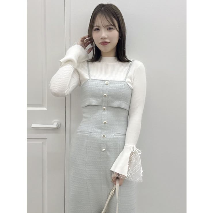 【セットアップ対応】ツイードレイヤードIラインキャミワンピース | dazzlin | 詳細画像27 