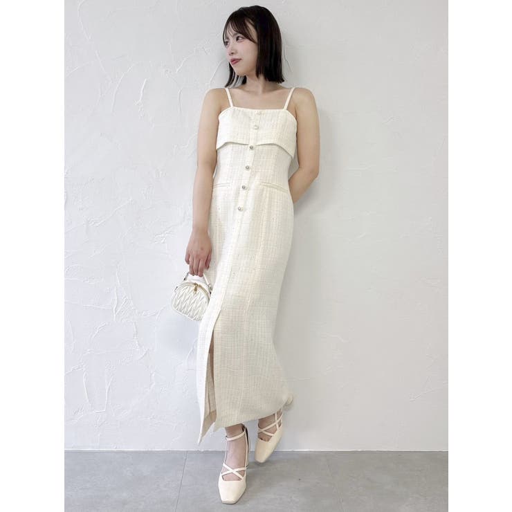 【セットアップ対応】ツイードレイヤードIラインキャミワンピース | dazzlin | 詳細画像38 