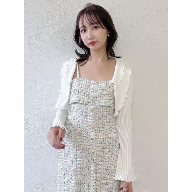 【セットアップ対応】ツイードレイヤードIラインキャミワンピース | dazzlin | 詳細画像47 