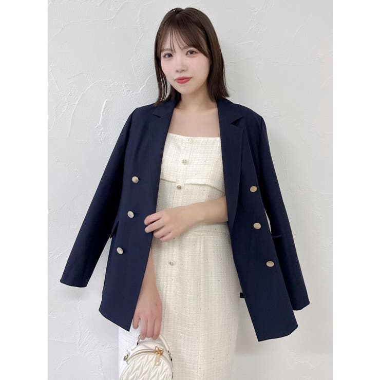 【セットアップ対応】ツイードレイヤードIラインキャミワンピース | dazzlin | 詳細画像6 