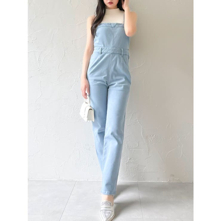 ブルー | スリムデニムベアロンパース | dazzlin