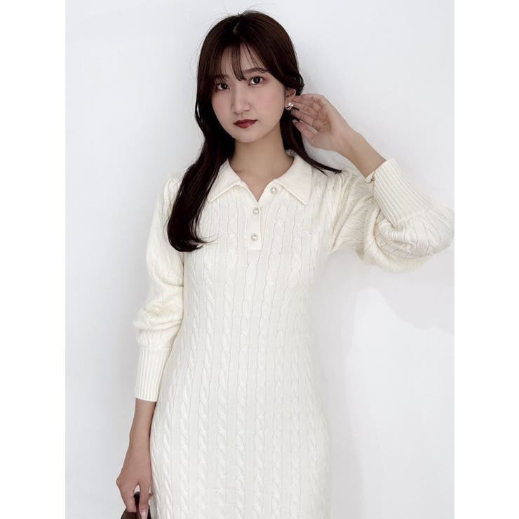 POLO BCS コラボ】ケーブルポロニットワンピース[品番
