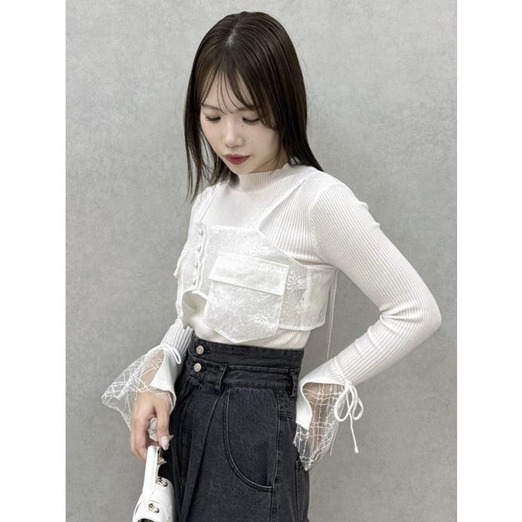 ダブルポケットマテリアルビスチェ[品番：MKSW0061616]｜dazzlin