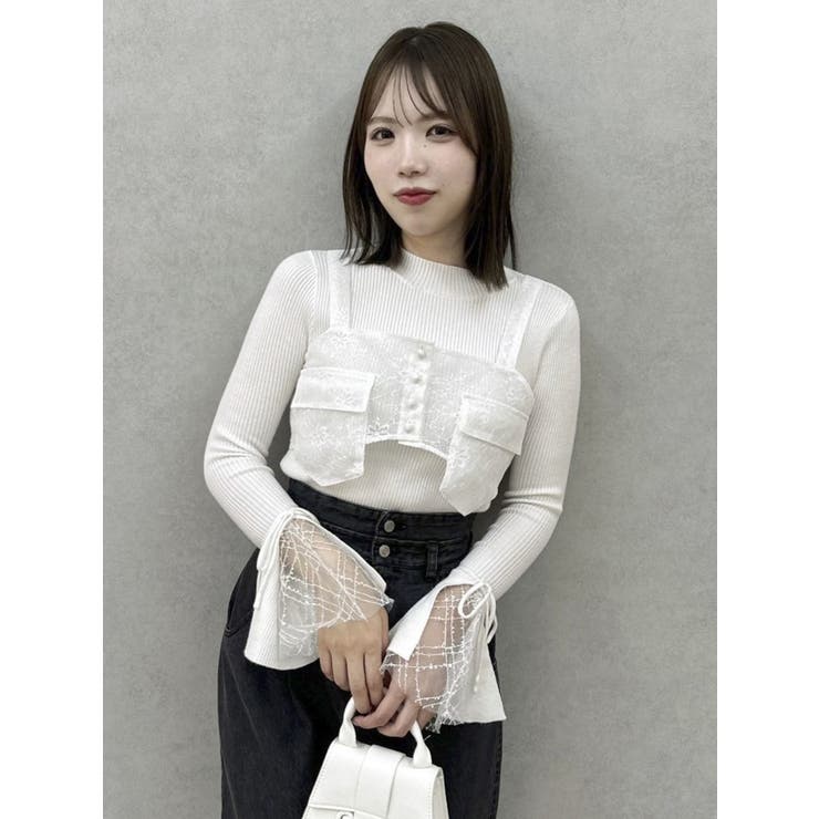 ダブルポケットマテリアルビスチェ[品番：MKSW0061616]｜dazzlin