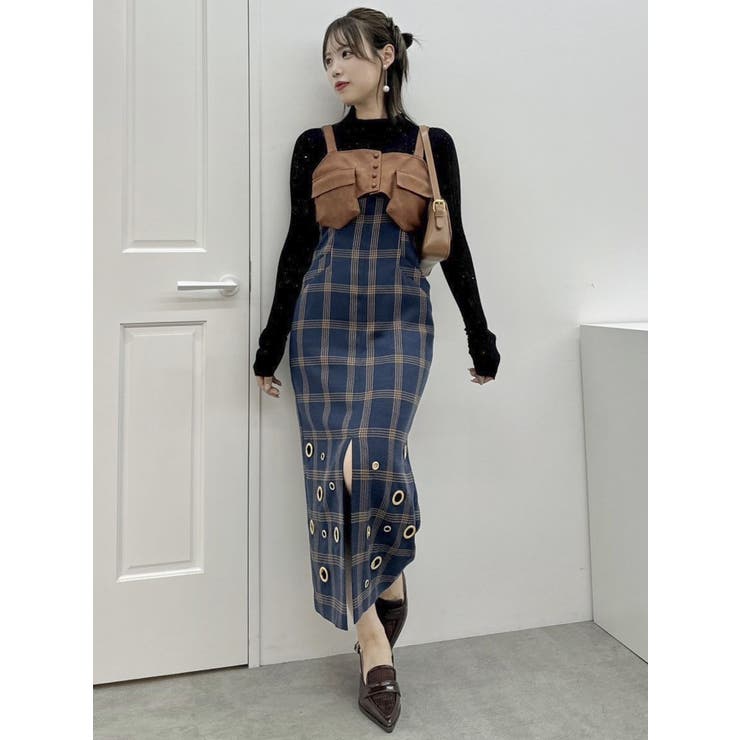 ダブルポケットマテリアルビスチェ[品番：MKSW0061616]｜dazzlin