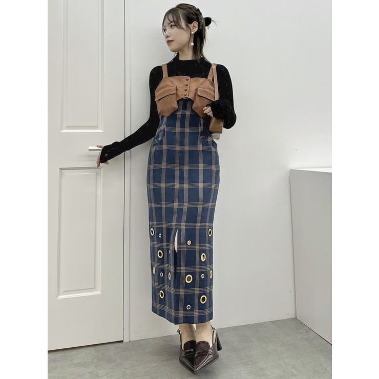 ダブルポケットマテリアルビスチェ[品番：MKSW0061616]｜dazzlin