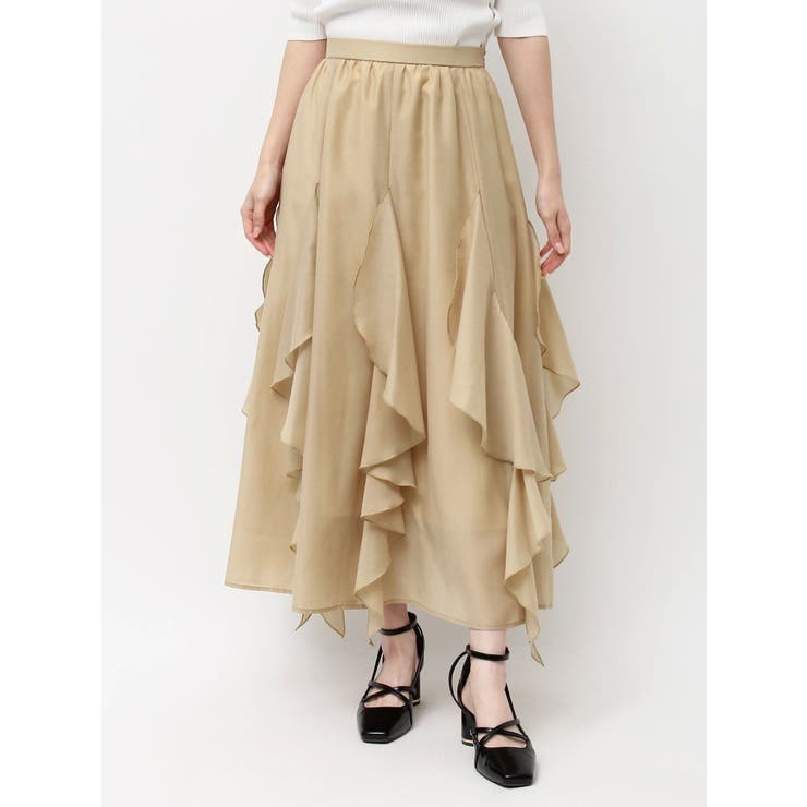 イエロー | ペタルヘムオーガンスカート | dazzlin