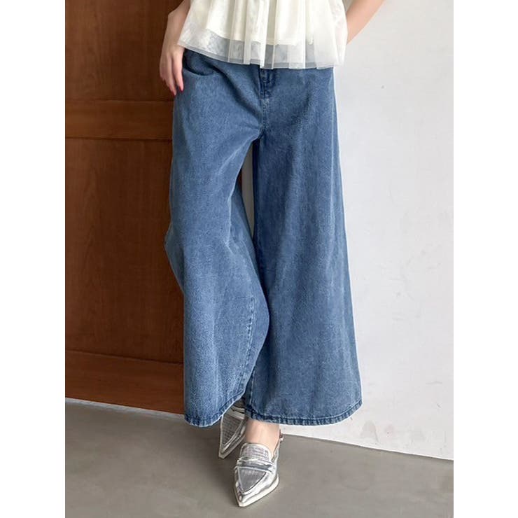 ダブルハイウエストワイドデニムパンツ | dazzlin | 詳細画像1 