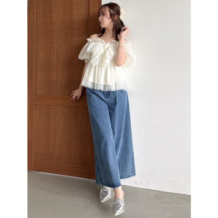 ダブルハイウエストワイドデニムパンツ | dazzlin | 詳細画像24 