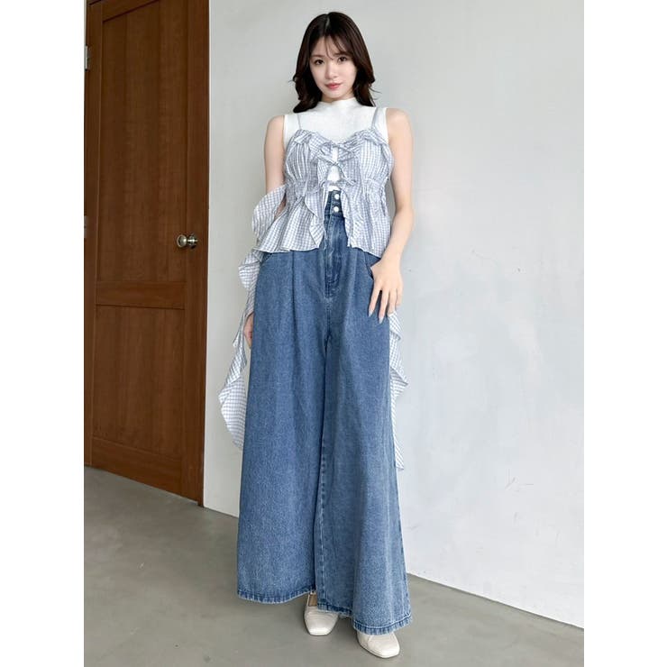 ダブルハイウエストワイドデニムパンツ | dazzlin | 詳細画像3 