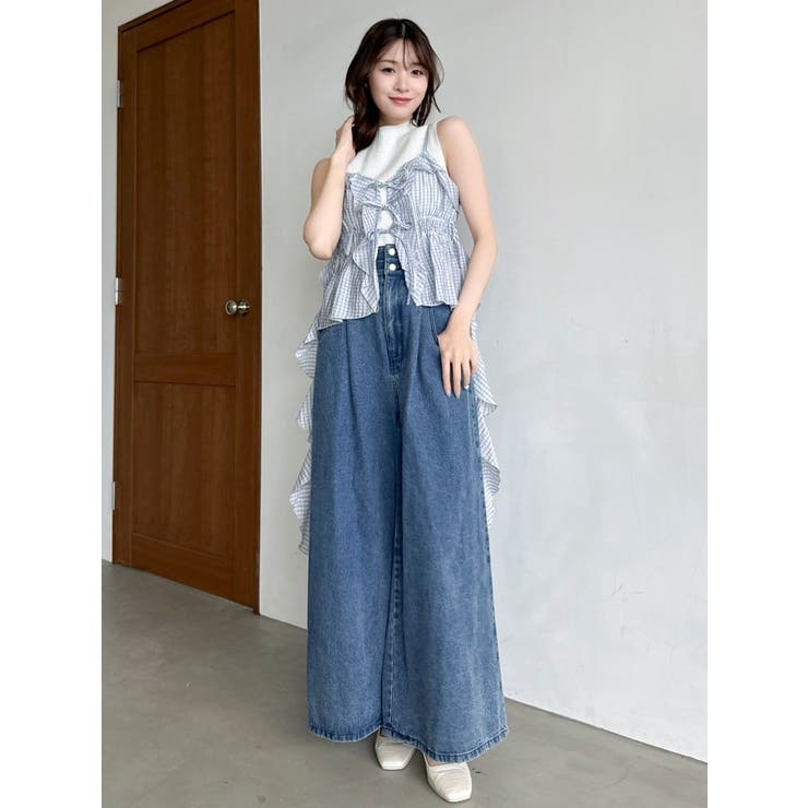 ダブルハイウエストワイドデニムパンツ | dazzlin | 詳細画像5 