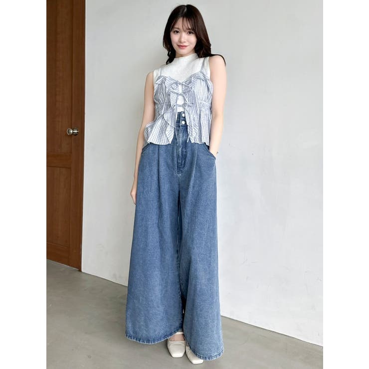 ダブルハイウエストワイドデニムパンツ | dazzlin | 詳細画像8 