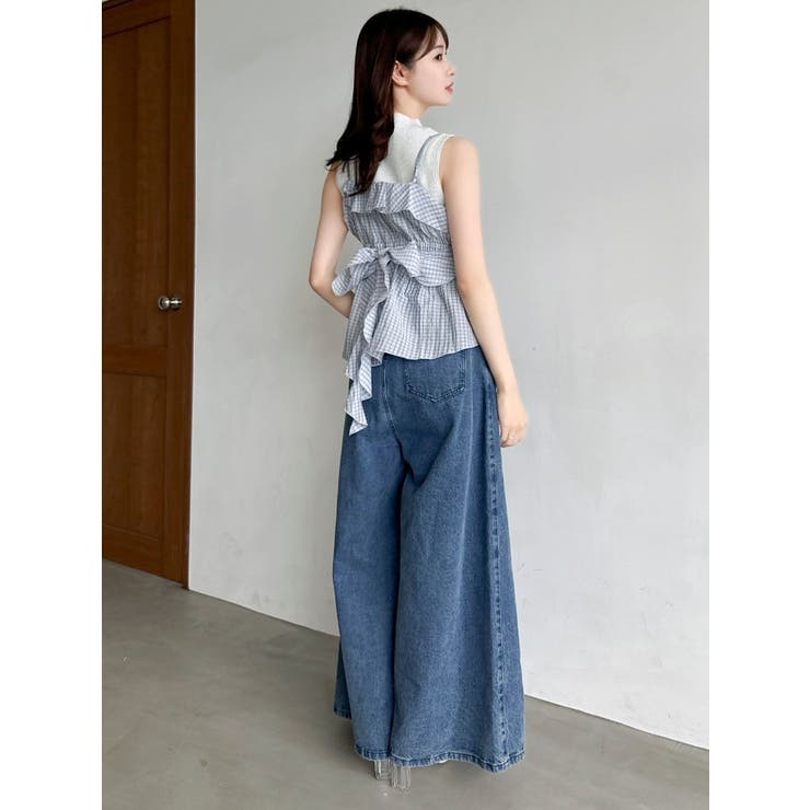 ダブルハイウエストワイドデニムパンツ | dazzlin | 詳細画像9 