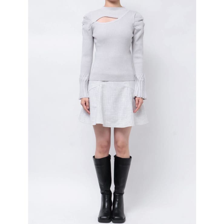 デコルテオープンリブニットトップス | dazzlin | 詳細画像25 