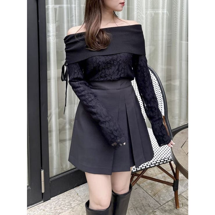 レースレイヤードリブニットトップス | dazzlin | 詳細画像13 