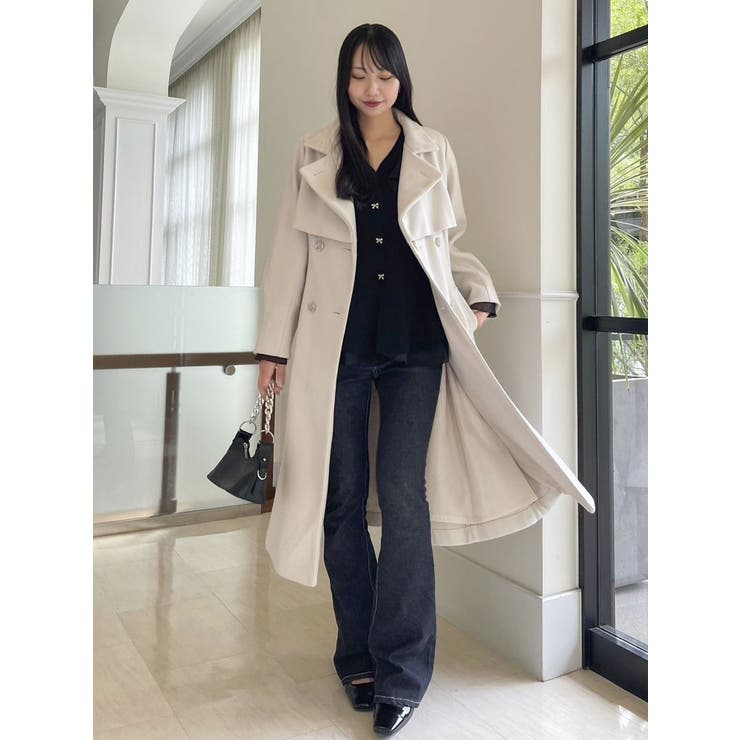 ショルダーリボンニットチュニック[品番：MKSW0061508]｜dazzlin