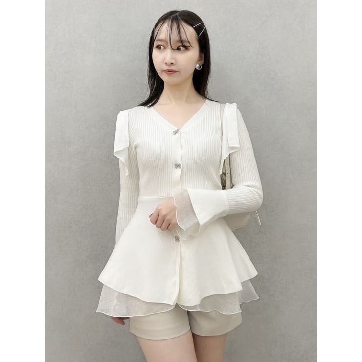 ショルダーリボンニットチュニック[品番：MKSW0061508]｜dazzlin