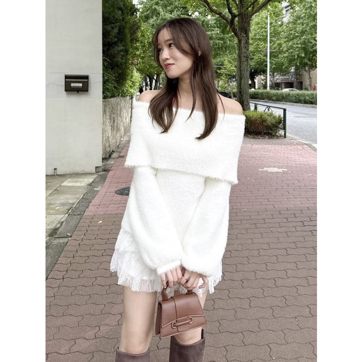 シャギーオフショルニットプルオーバー | dazzlin | 詳細画像19 