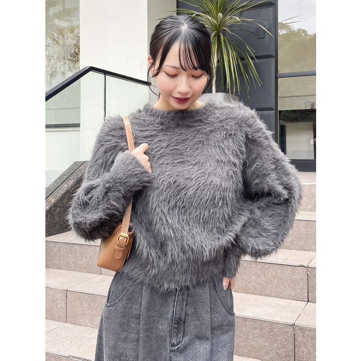 シャギークルーニットトップス[品番：MKSW0062272]｜dazzlin（ダズリン