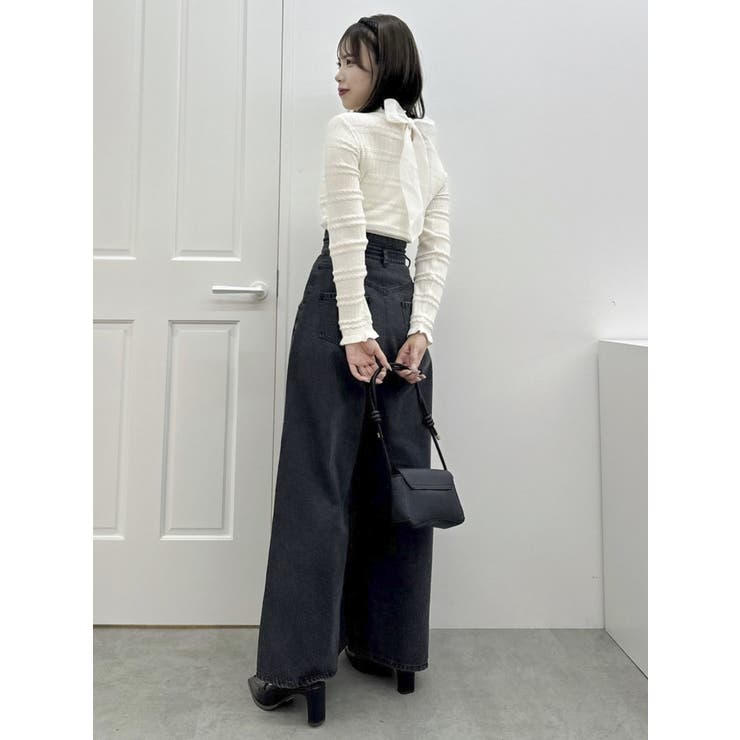 バックリボンプチフリルニットトップス | dazzlin | 詳細画像10 