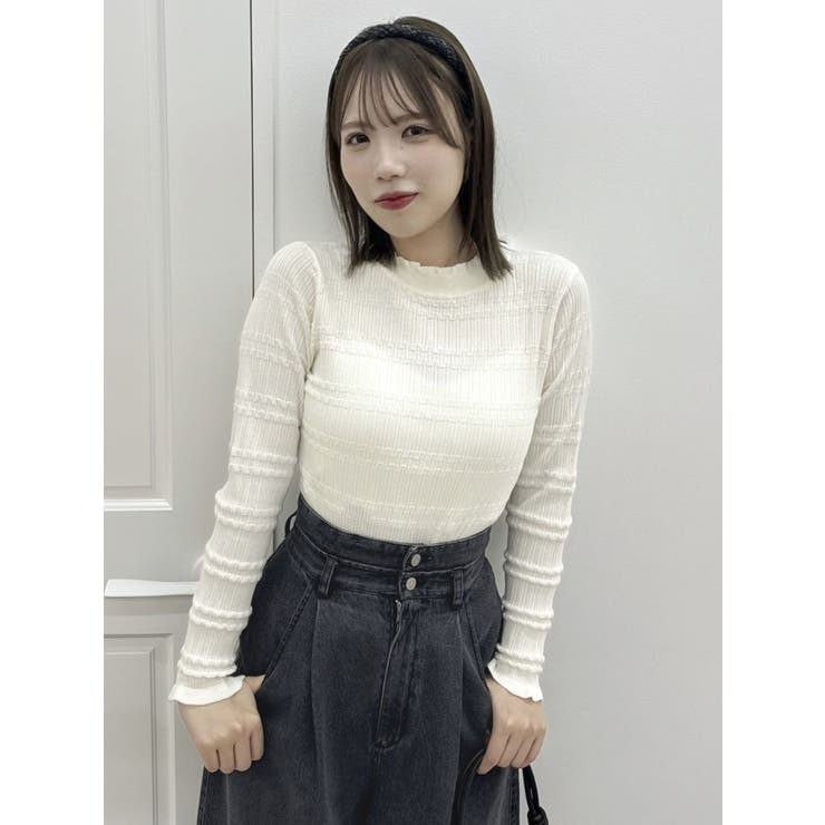 バックリボンプチフリルニットトップス | dazzlin | 詳細画像11 