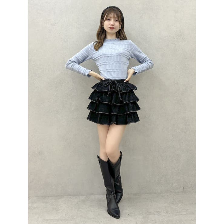 バックリボンプチフリルニットトップス | dazzlin | 詳細画像31 