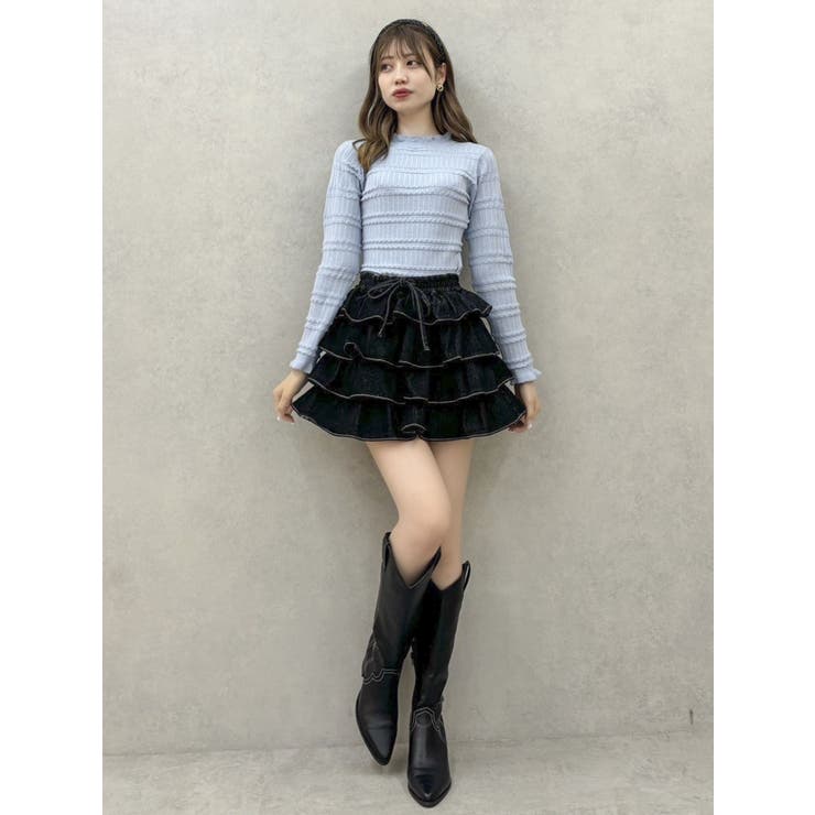 バックリボンプチフリルニットトップス | dazzlin | 詳細画像32 