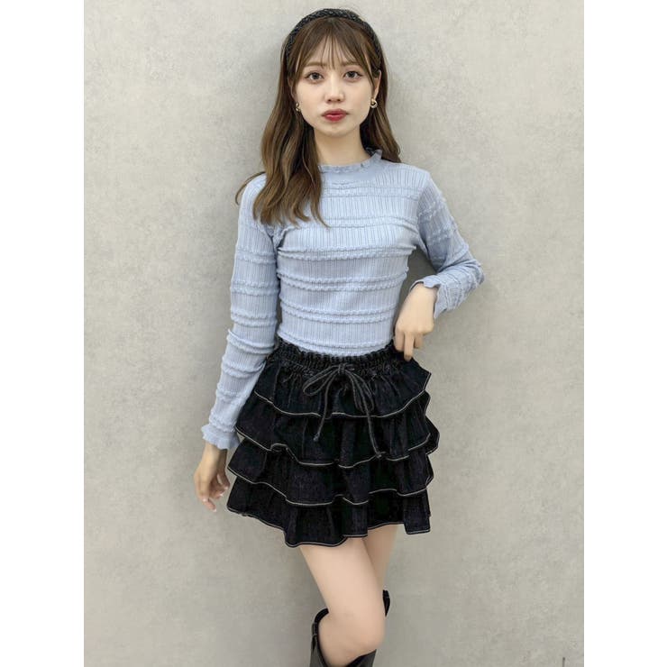 バックリボンプチフリルニットトップス | dazzlin | 詳細画像35 