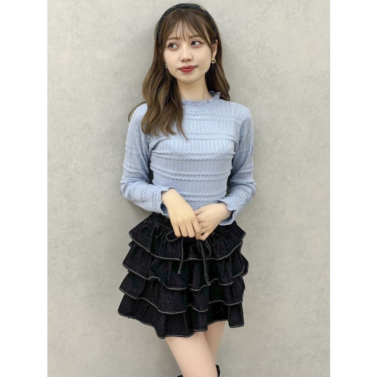 バックリボンプチフリルニットトップス | dazzlin | 詳細画像36 