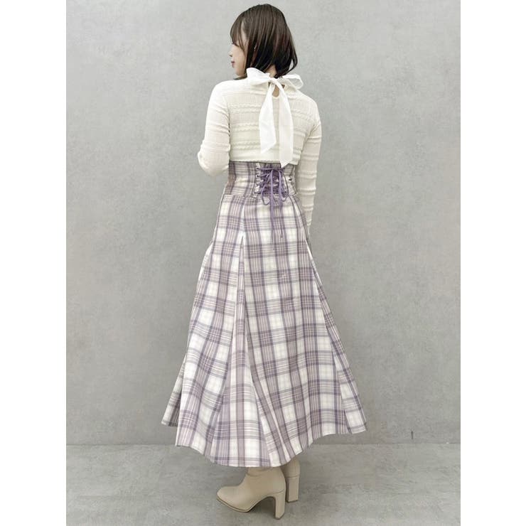 バックリボンプチフリルニットトップス | dazzlin | 詳細画像5 