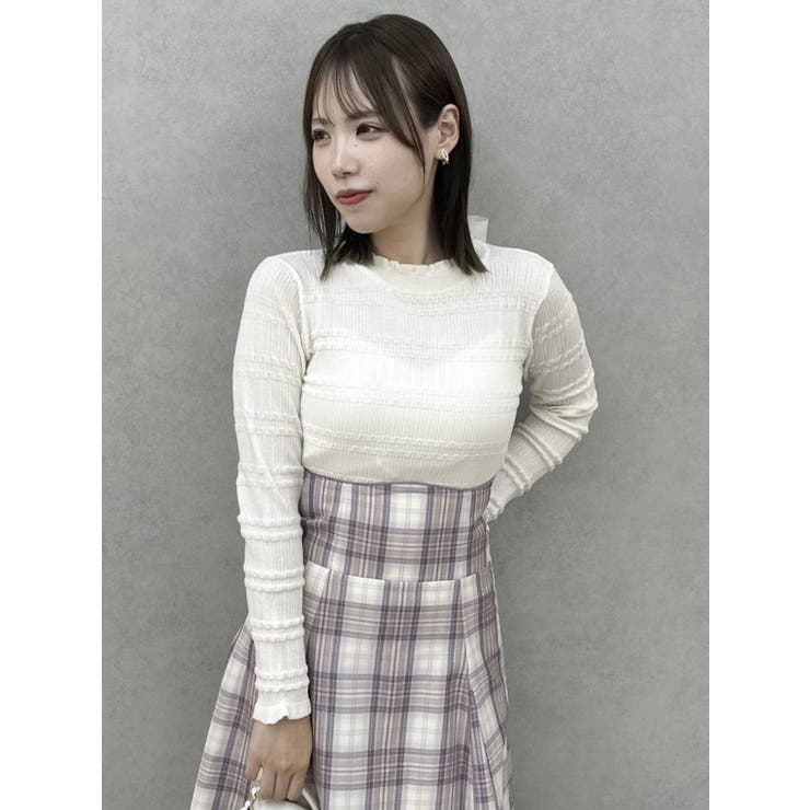 バックリボンプチフリルニットトップス | dazzlin | 詳細画像6 