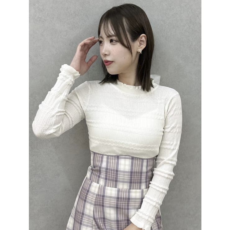 バックリボンプチフリルニットトップス | dazzlin | 詳細画像7 