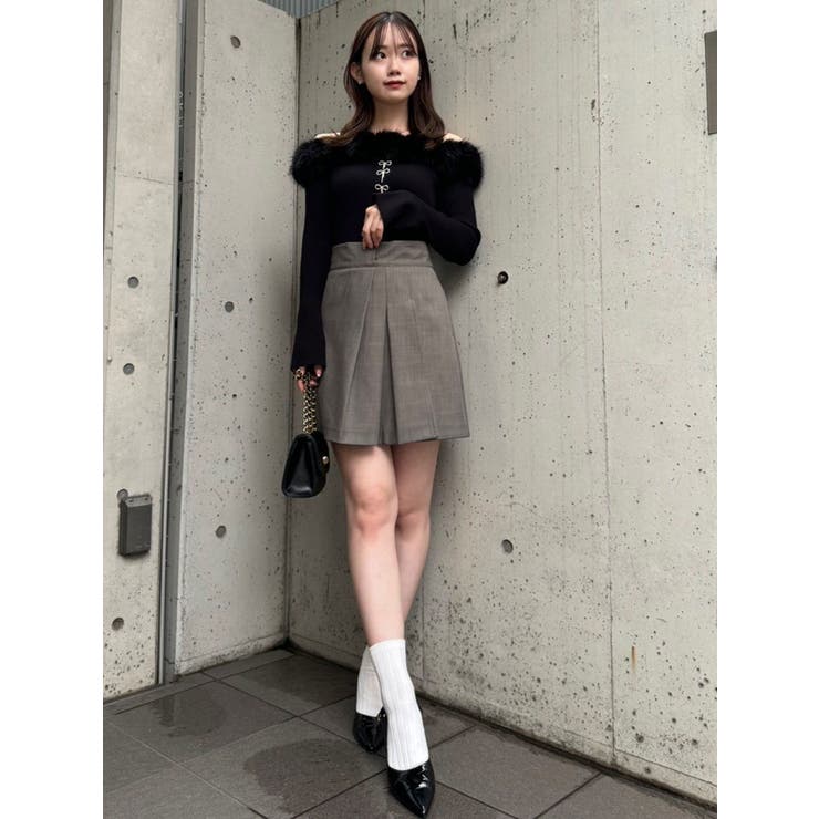 dazzlin 2WAYファーライクネックニットトップス 2WAYファーライクネックニットトップス[品番：MKSW0061988