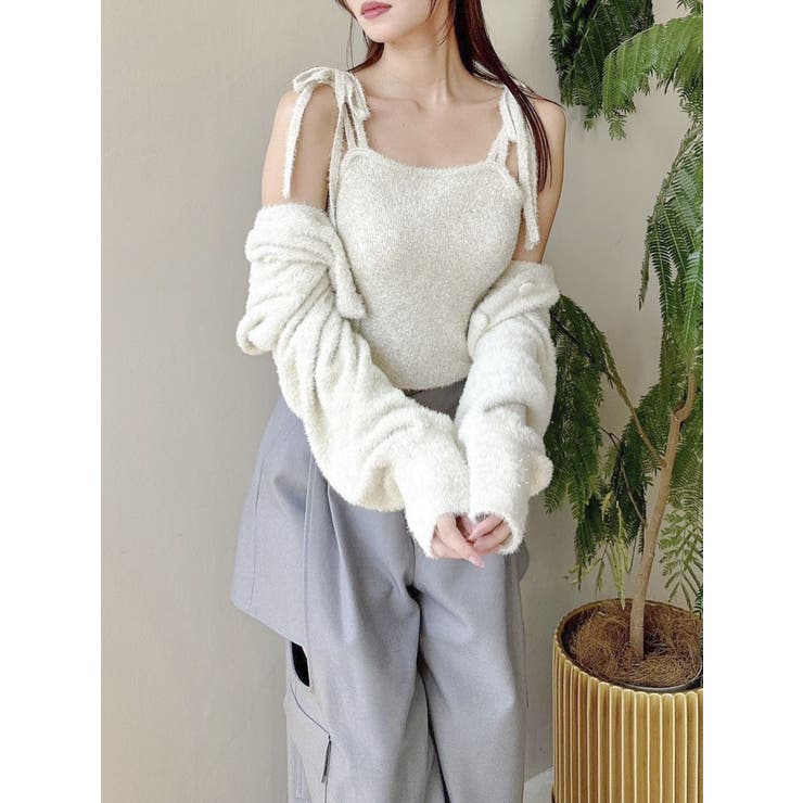 ミニシャギーラメニットキャミ[品番：MKSW0062054]｜dazzlin