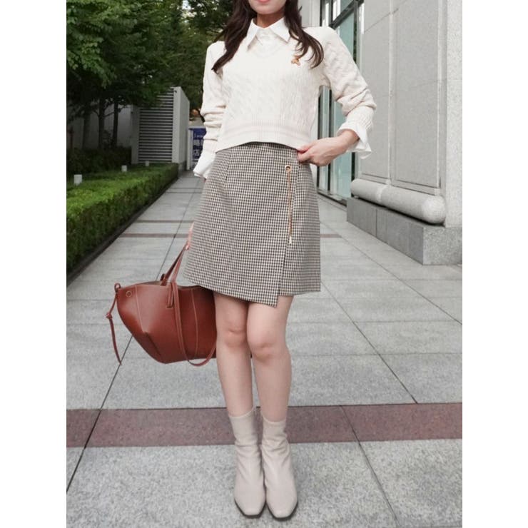 POLO BCS コラボ】シャツドッキングケーブルニットトップス[品番
